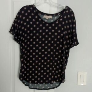 3 For $15 LOFT Black and White Relaxed Short Sleeve Blouse